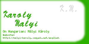 karoly malyi business card