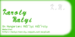 karoly malyi business card